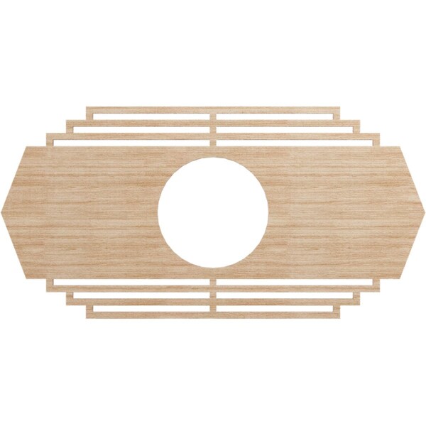 Ekena Millwork Chrysler Wood Fretwork Pierced Ceiling Medallion, Alder, 32"W x 16"H x 8 3/8"ID x 1/4"T CMWP32X16X0250CSAL - main